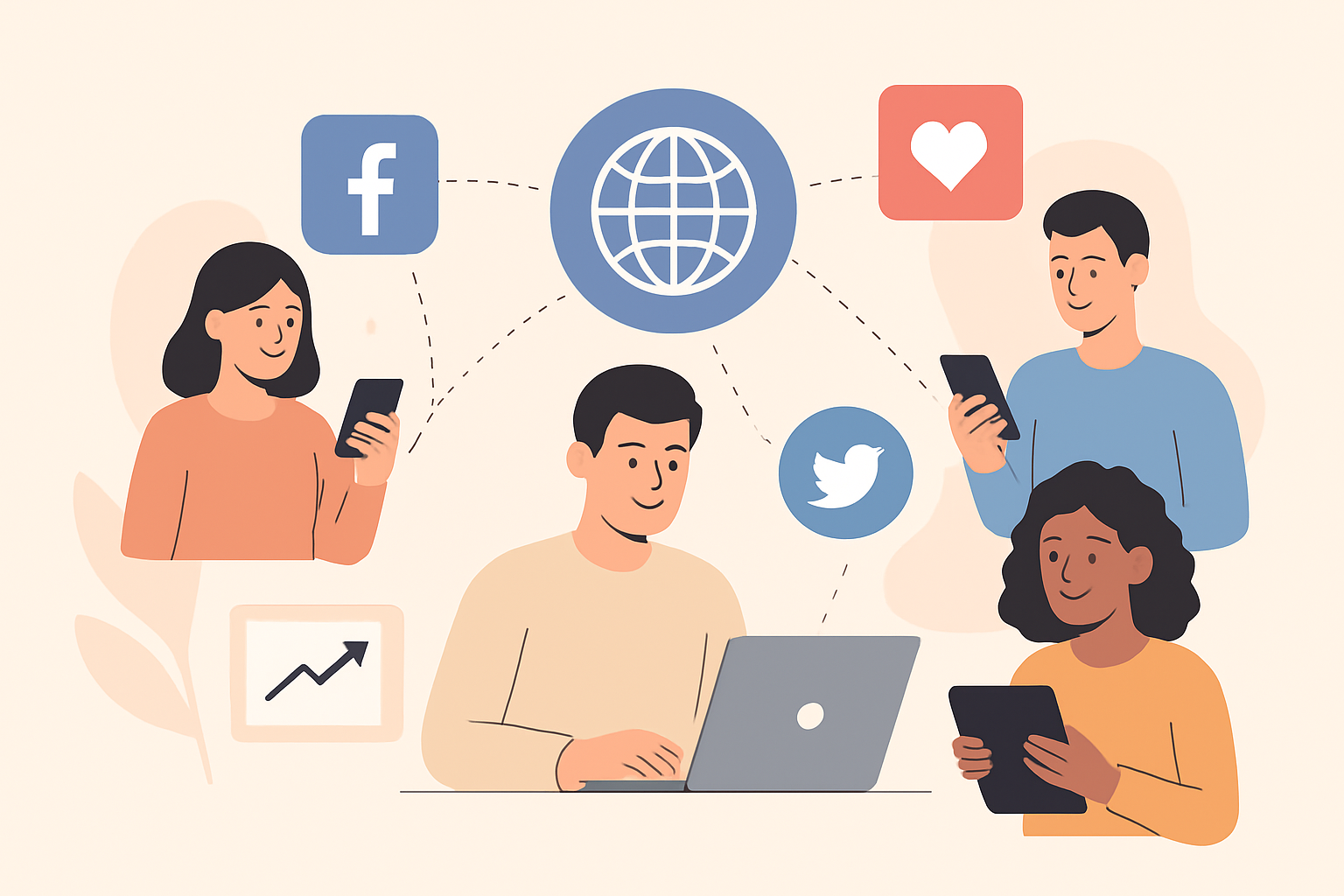 Social Media Handling Illustration